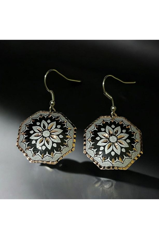 Bakır küpe, kupe, Bakır küpe modeli, işlemeli küpe, Saf bakır küpe, pembe küpe, kadın küpe - 1