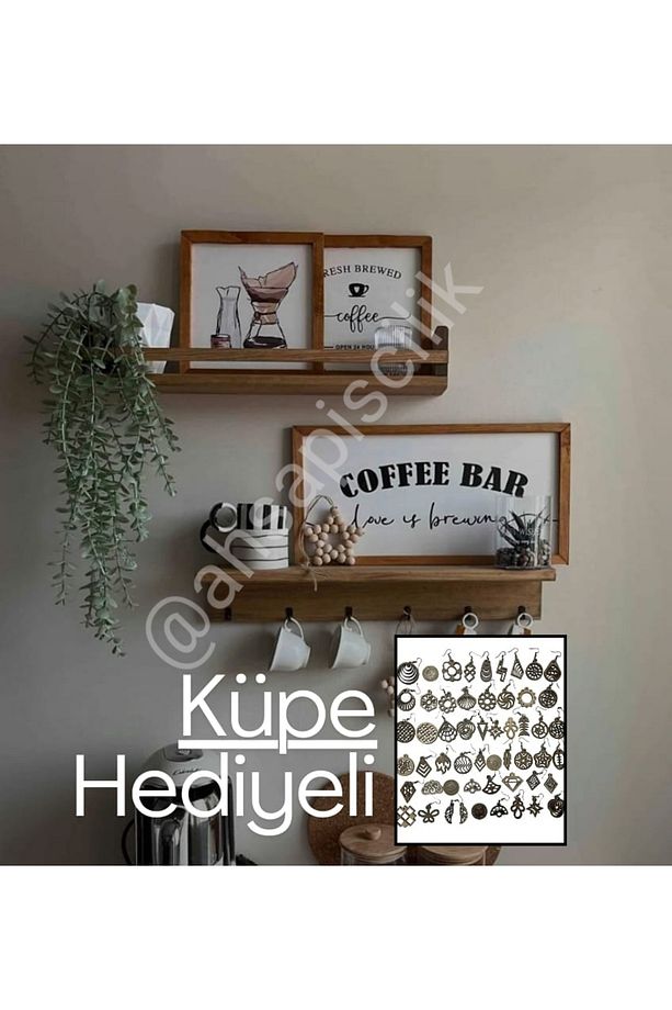 Kahve Köşesi Baharatlık Mutfak Rafı( KÜPE HEDİYELİ) - 1