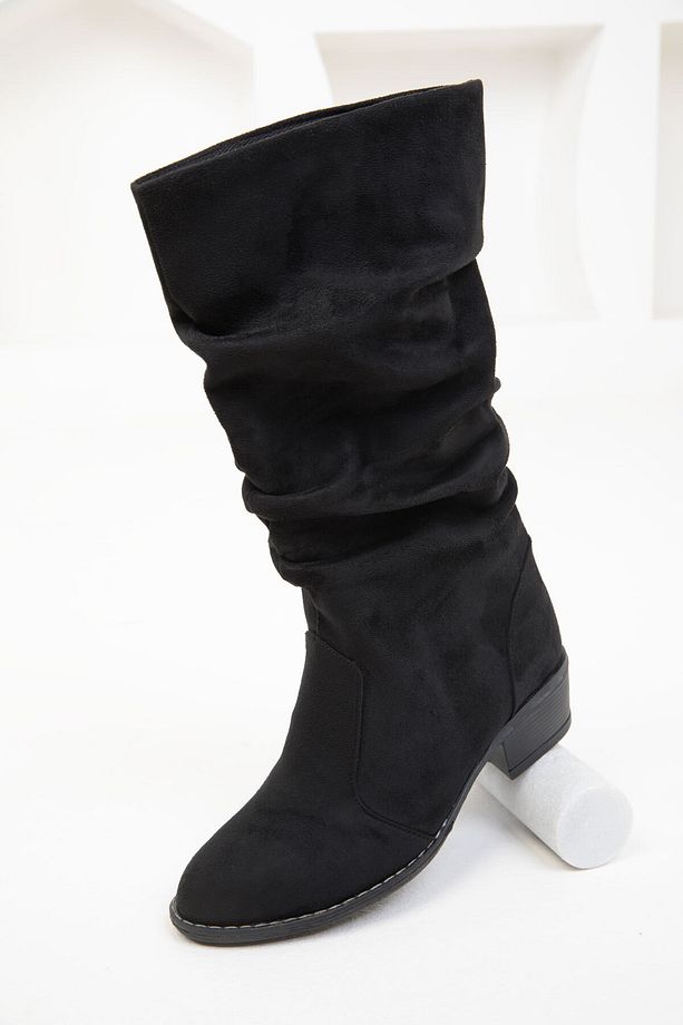 Siyah Süet Kadın Bot & Bootie 15331 - 4