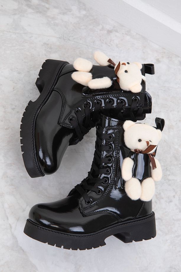 Siyah Rugan Çocuk Bot & Bootie 19836 - 1