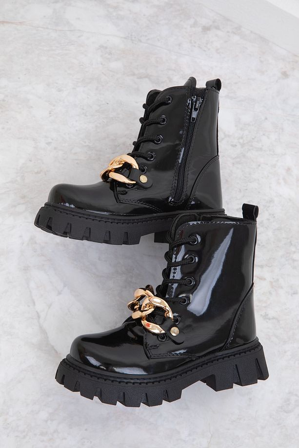 Siyah Rugan Çocuk Bot & Bootie 19811 - 1