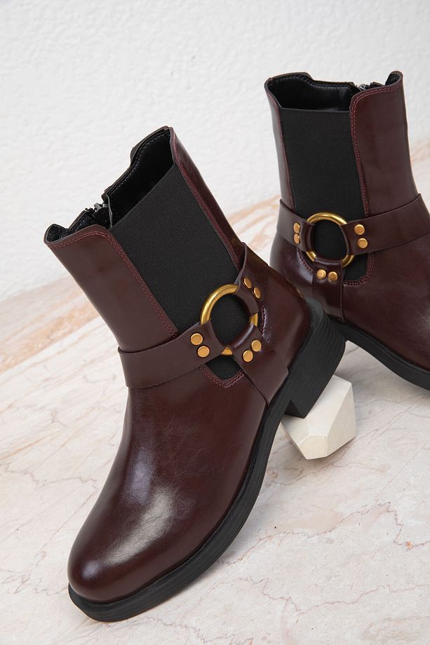 Bordo Kadın Bot & Bootie 19832 - 4