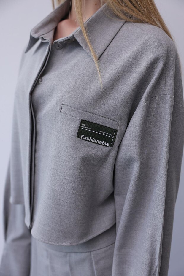 Pileli Şort Etek Gömlek Takım - 7