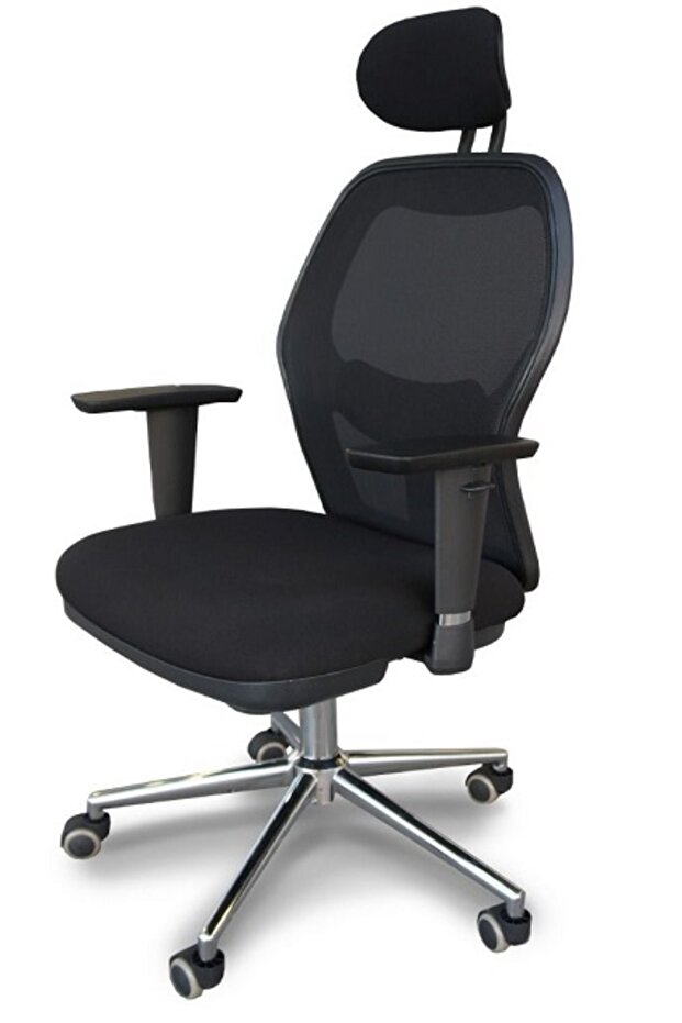 Ergonomic Office Chair | 3D Arm Rest, Lumbar Support & Adjustable Features | Black
