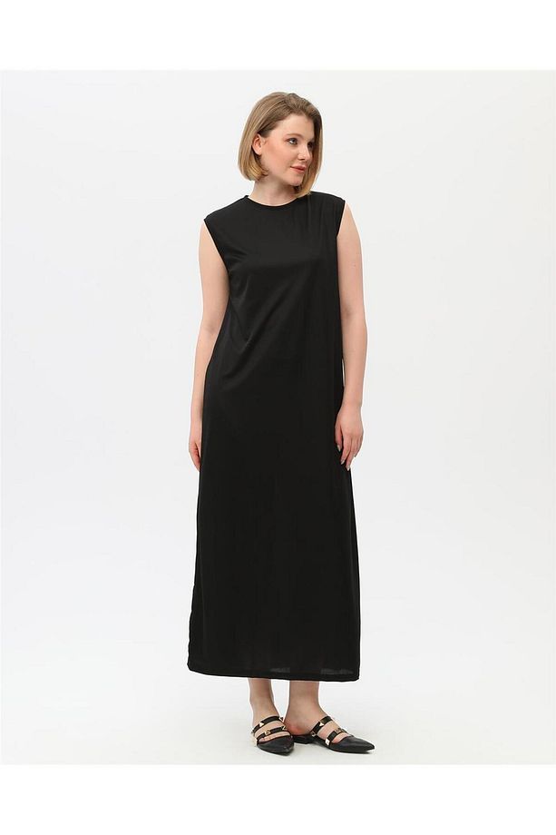 Defile İçlik Sade Basic Kolsuz Elbise - 06041.003 - Siyah - 4