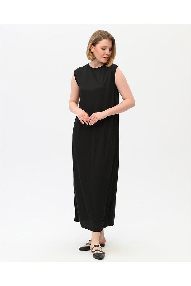 Defile İçlik Sade Basic Kolsuz Elbise - 06041.003 - Siyah - 2