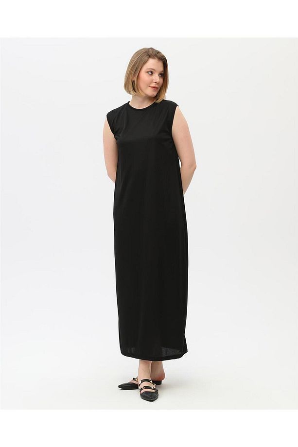 Defile İçlik Sade Basic Kolsuz Elbise - 06041.003 - Siyah - 8