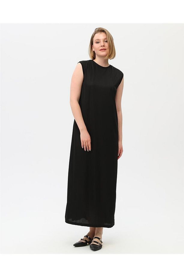 Defile İçlik Sade Basic Kolsuz Elbise - 06041.003 - Siyah - 1