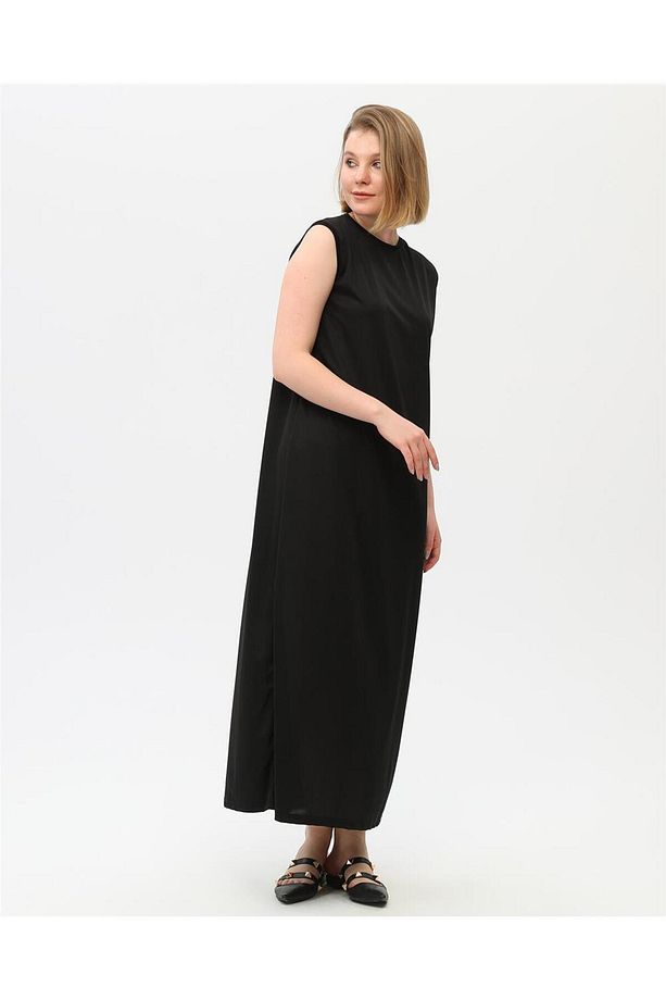 Defile İçlik Sade Basic Kolsuz Elbise - 06041.003 - Siyah - 3