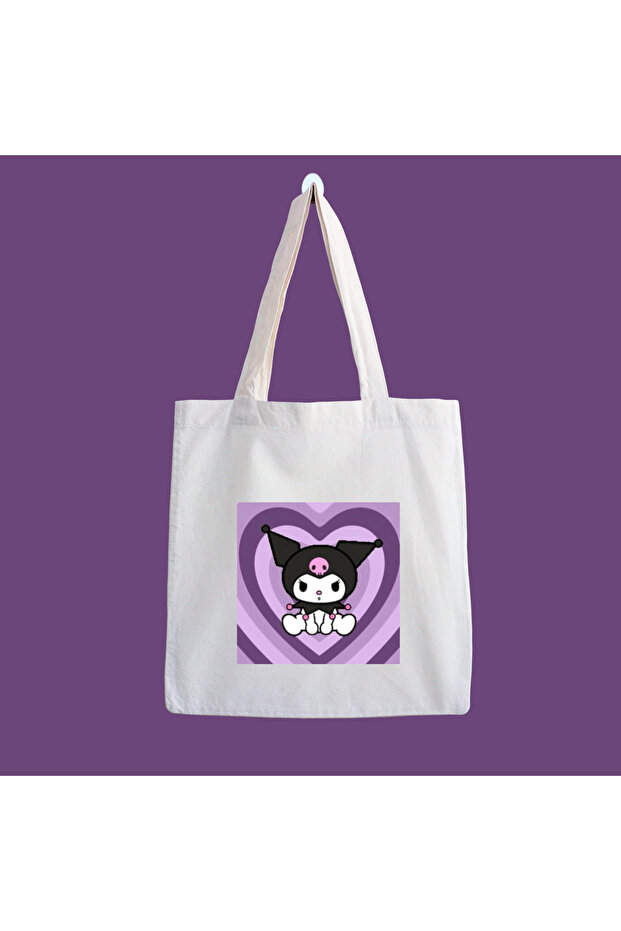 Kuromi Aesthetic 2 Waterproof Printed Cloth Bag, Beach Bag