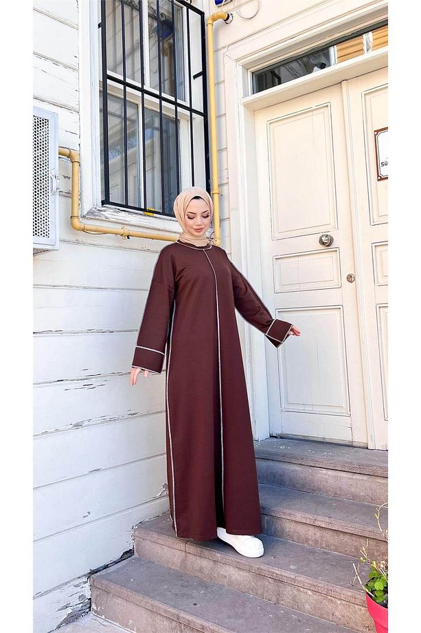 Mevlana Oversize Pamuklu Elbise - 71167.110 - Acı Kahve - 6
