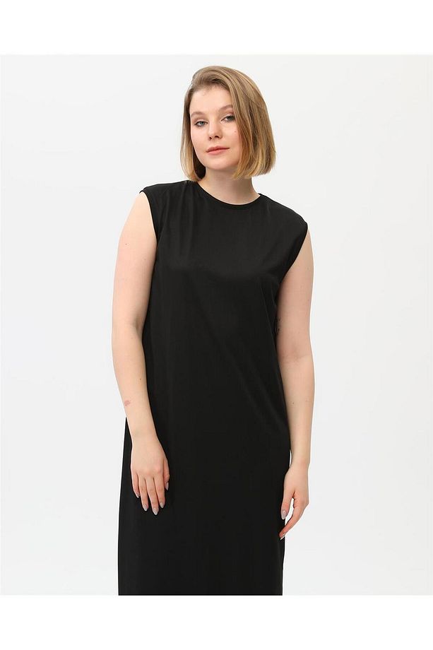 Defile İçlik Sade Basic Kolsuz Elbise - 06041.003 - Siyah - 7