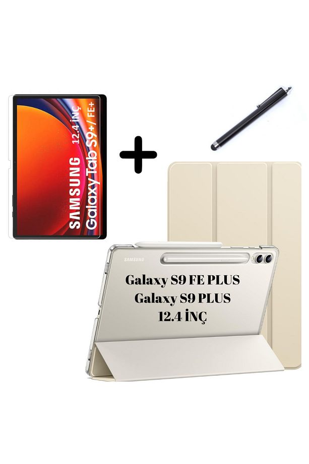 Samsung Galaxy Tab S9 Fe Plus/s10 Plus/s9 Plus Kılıf Set Pu Deri Smart Tablet Kilifi Ekran Koruyucu - 1