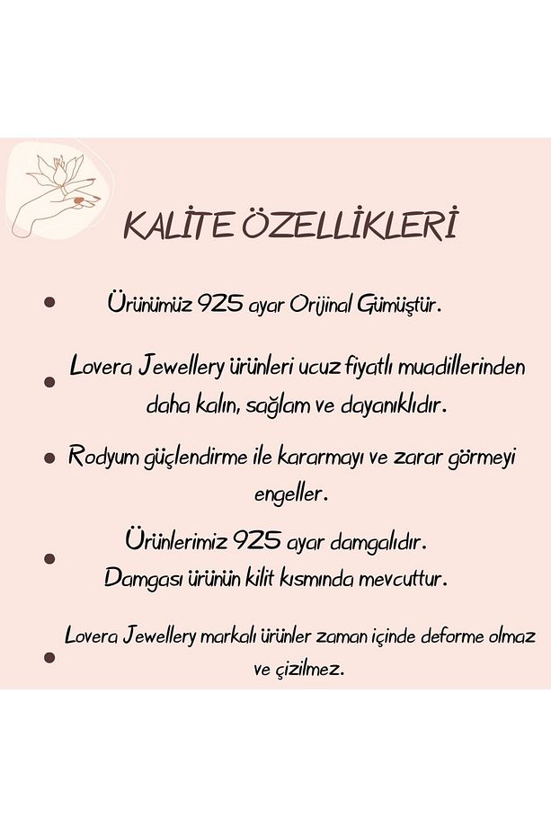 925 Ayar Gümüş Rose Tek Taş Lotus Çiçeği Set (KOLYE,BİLEKLİK) Özel Gün Doğum Günü Hediyesi - 5