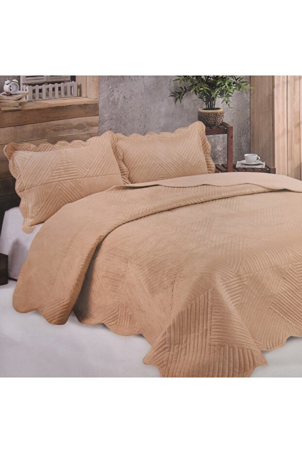 Microplush Yatak Örtüsü Sütlü Kahve Tek Kişilik - 1