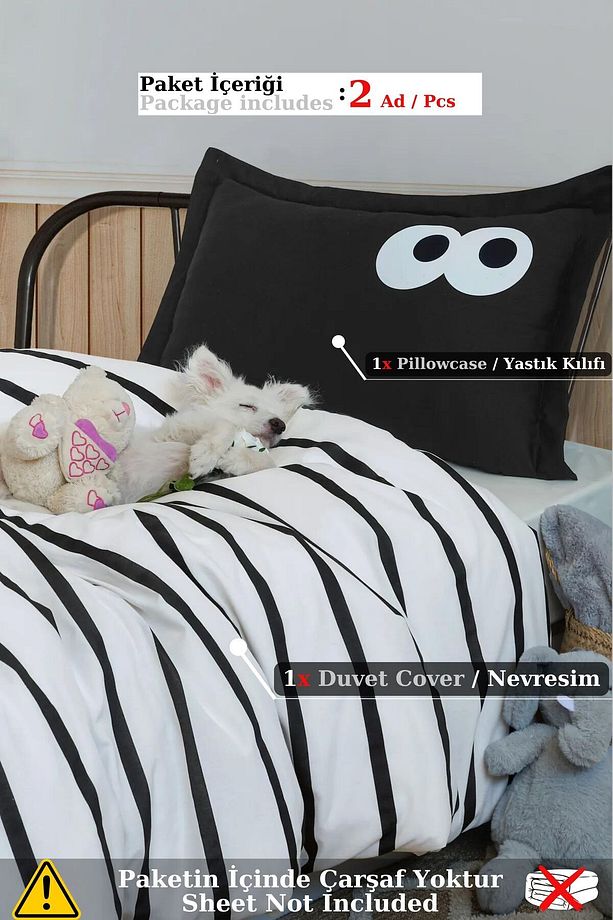 Junior Nevresim Seti Tek Kişilik Siyah - 3