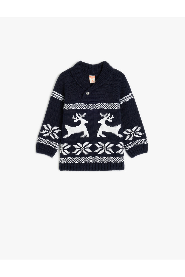 Navy Blue Baby Boy Sweater 5Wmb90012Tt