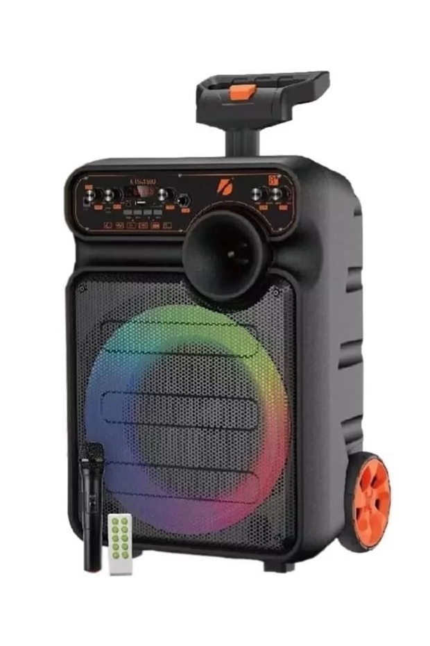 BÜYÜK BOY TEKERLEKLİ ŞARJLI KABLOSUZ MİKROFONLU HOPARLÖR KARAOKE BLUETOOTH SPEAKER - 2