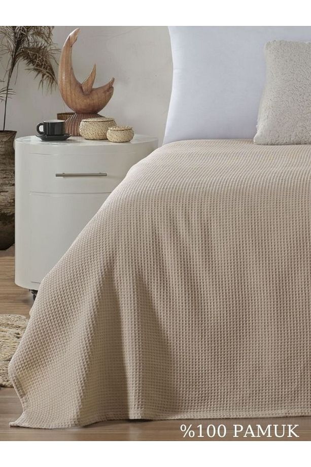 Pike Tek Kişilik %100 Pamuk Waffle Desenli Yatak Örtüsü Otel Tipi Lüx Pike - 4