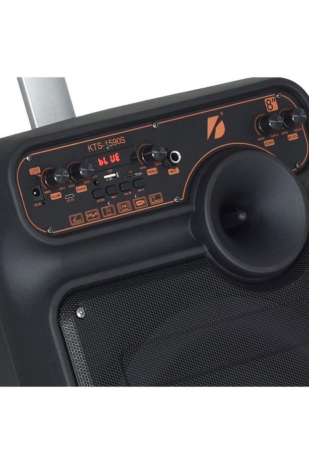 BÜYÜK BOY TEKERLEKLİ ŞARJLI KABLOSUZ MİKROFONLU HOPARLÖR KARAOKE BLUETOOTH SPEAKER - 3