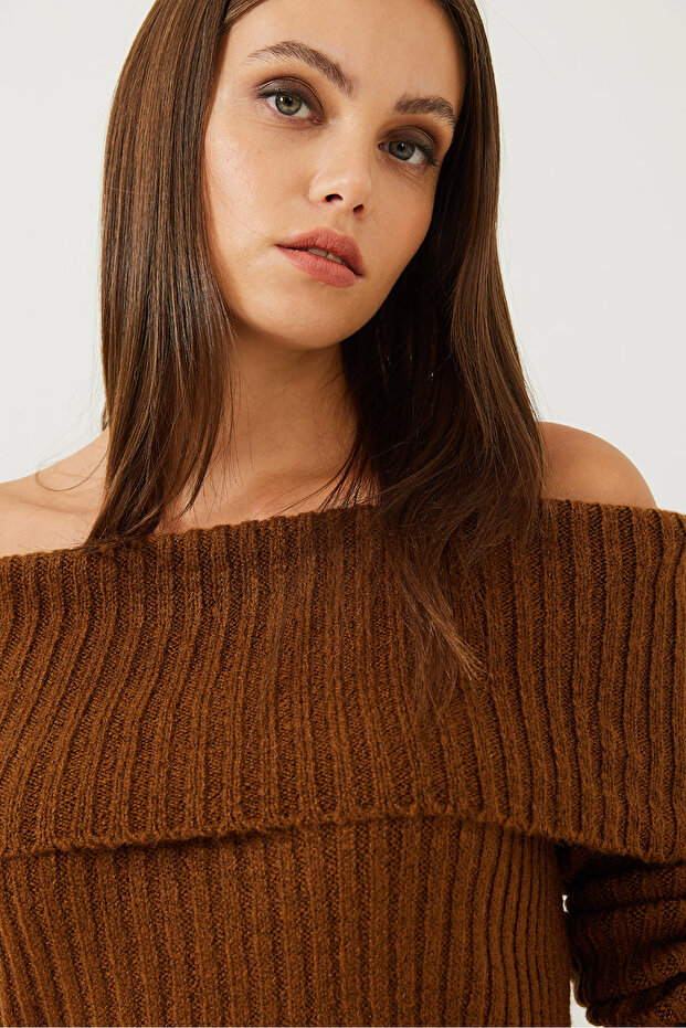 Kadın Degaje Yaka Triko Bluz - 6