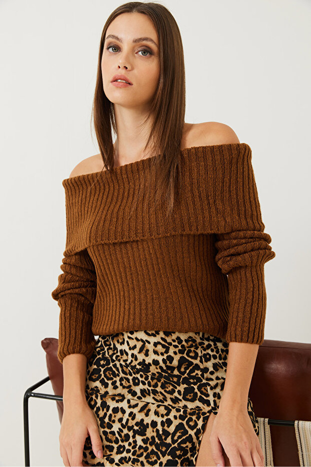 Kadın Degaje Yaka Triko Bluz - 2