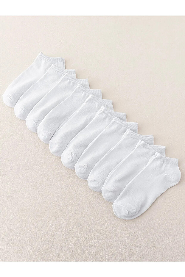 Economic Pack of 10 Solid Color Booties Socks