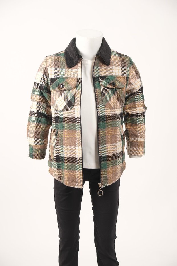 Boy's Lumberjack Shirt with Plush Inside_Mnvs3958