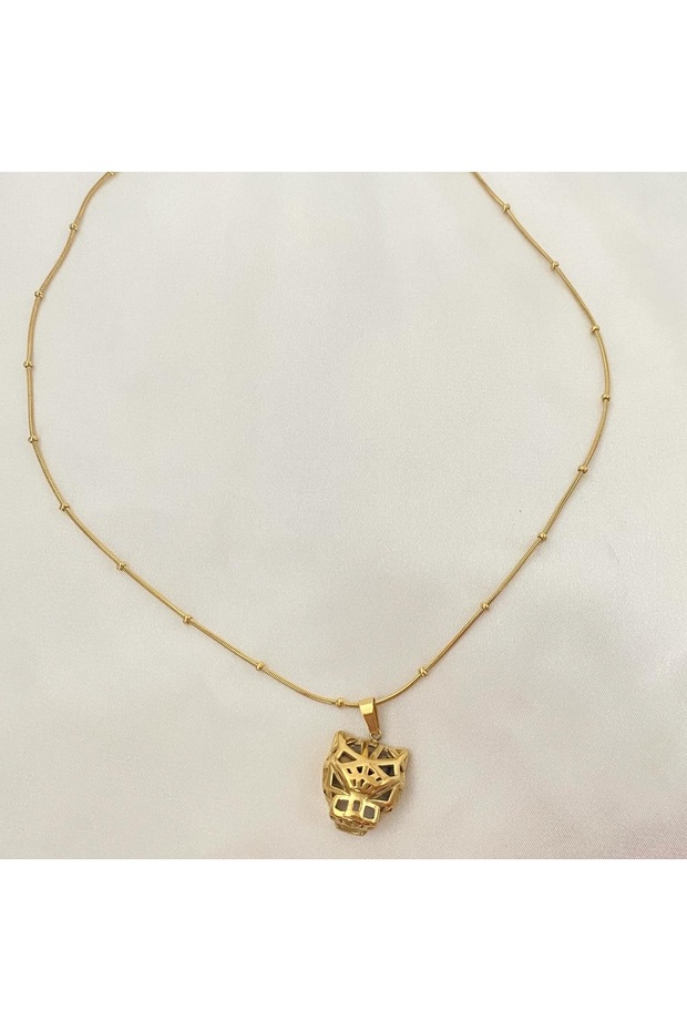 KADIN ÇELİK KAPLAN MODEL KOLYE - 1