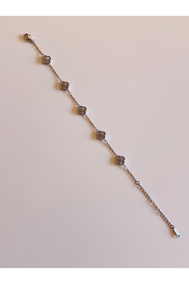 Z&D Accessory 316L Silver Çelik Mini Yonca Bileklik - 3