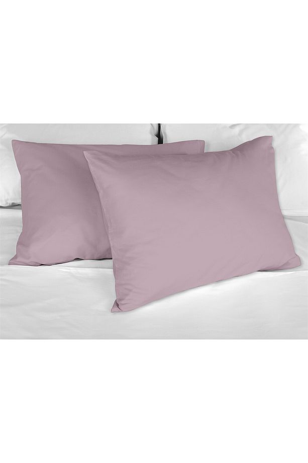 % 100 Pamuklu Akfil Gül Kurusu Yastık Kılıfı 2'li Set - 50x70 Cm - 2
