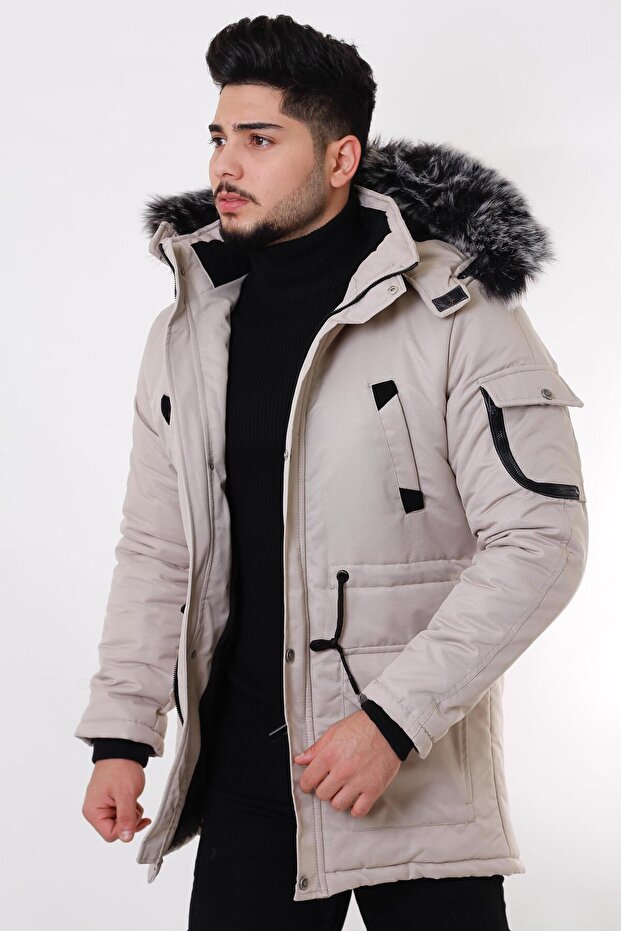 Sheepskin Hooded Coat & Coat_50191