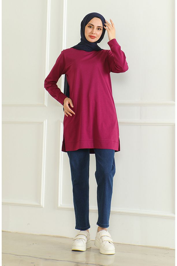 Yırtmaçlı Araboy Tunik 9140-02 Mürdüm - 2