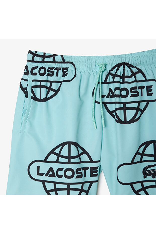 Erkek Baskılı Yeşil Şort - 5