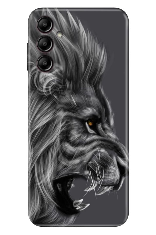 Samsung Galaxy A25 Compatible Case Silicone Patterned Illustrated Cover Black Lion