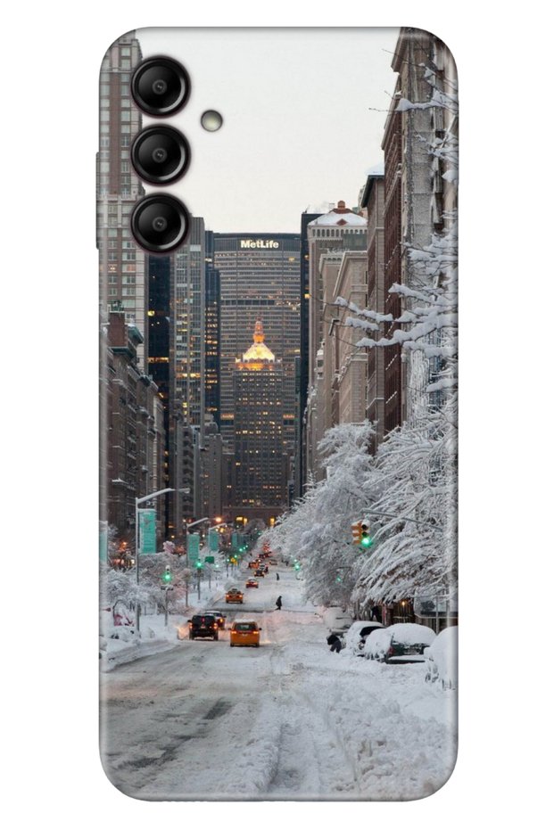 Samsung Galaxy A35 Compatible Case Silicone Patterned Illustrated Cover Winter New York