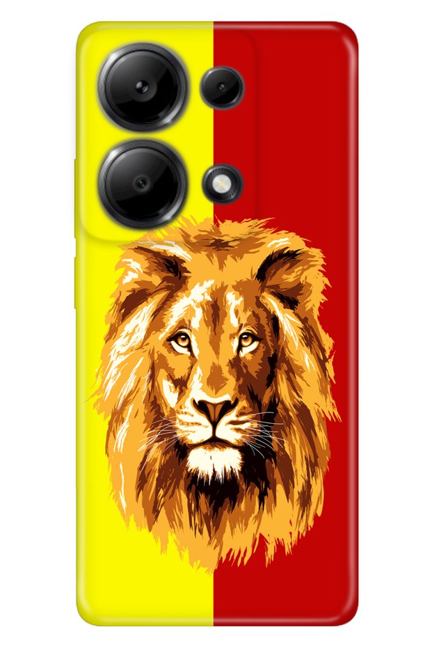 M6 Pro 4.5g Compatible Case Pictorial Printed Xiaomi Silicone Yellow Red Piece Lion