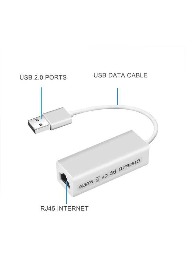 Usb 2.0 Harici Ağ Kartı Usb Ethernet Adaptörü To Rj45 Lan Ethernet 10/100mbps Bilgisayar Pc Çevirici - 3