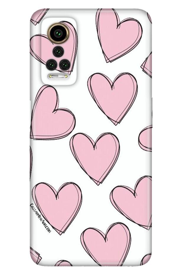 Gm 22 Pro Case 0.4mm Laser Cut Silicone Cover Pink Striped Hearts