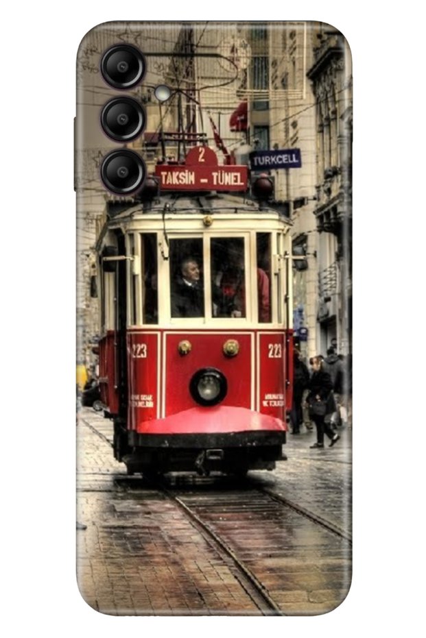 Samsung Galaxy A15 Compatible Case Silicone Patterned Illustrated Cover İstiklal Taksim