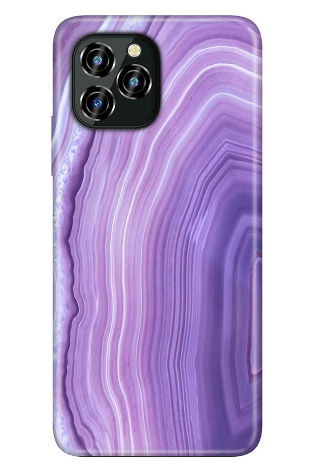 C21 Pro Case Silicone Patterned Illustrated Uv Cover Matte Pink Amethyst