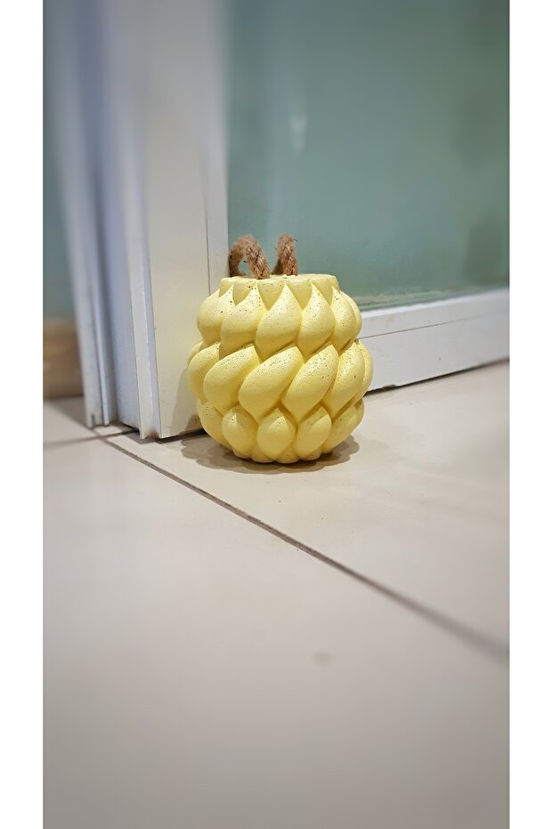 Beton Stoper Dekoratif Burgu Beton Kapı Stoperi Kapı Durdurucu Kapı Tutucu Sarı - 2