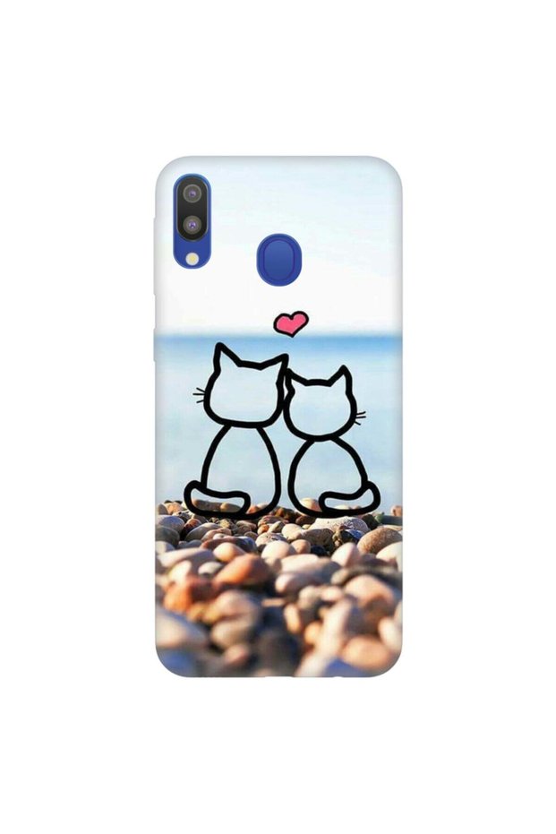 Silicone Case for Samsung Galaxy A20 A30 Pure Modern Pattern Love of Cats