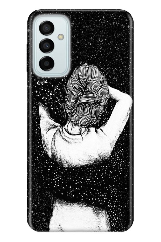 Case for Samsung Galaxy M23 0.4mm Laser Cut Silicone Cover Black Love