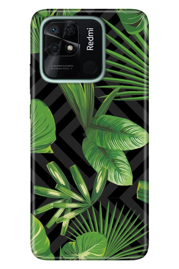 Xiaomi Redmi 10C Case Silicone Tioserisi Patterned Illustrated - Voque Leaf