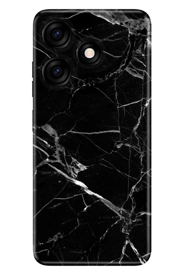 Spark 10C - Spark 10 4g Case Silicone Patterned Full Protection Marble Black
