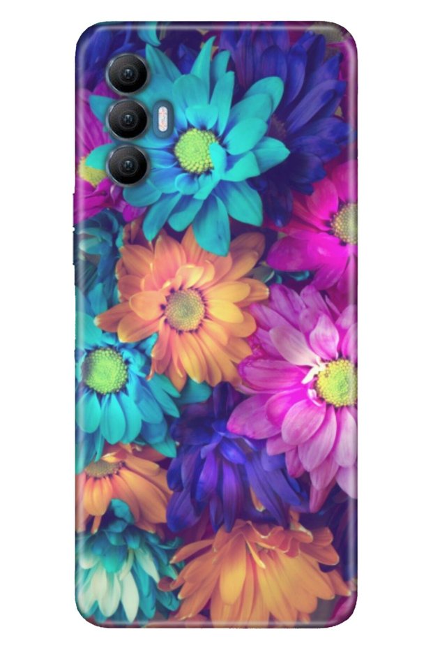 Spark 8 Pro Case Silicone Tioserisi Patterned Illustrated - Flower Portrait