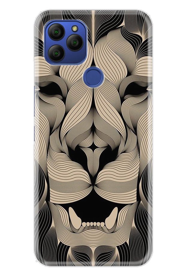 Gm 21 Compatible Case 0.4mm Laser Cut Silicone Cover Golden Lion Mandala