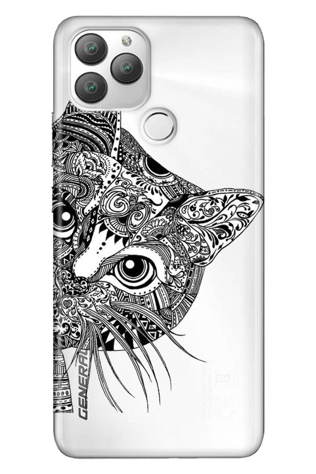 22 Plus Compatible Case 0.4mm Laser Cut Silicone Stock: Tabby Cat Mandala