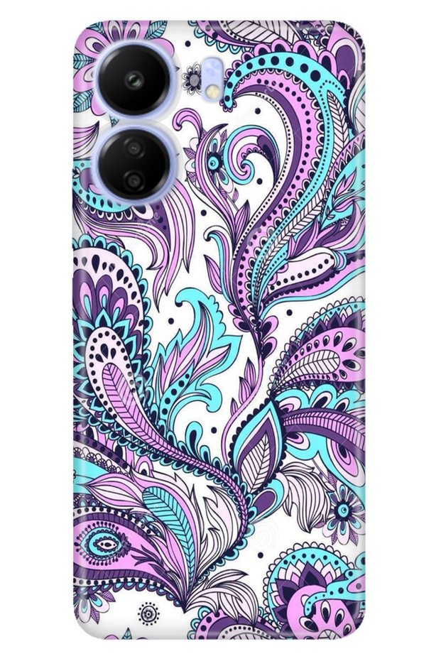 Xiaomi C65 - Redmi 13C Case Pictorial Printed Silicone Blue Mandala